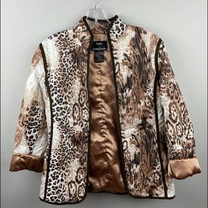 dennis by DENNIS BASSO Animal Print Zip Up Jacket Size XS